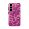 Vibrant Pink Geometric Tough Phone Case - Stylish and Durable Protection