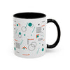 Modern Geometric Accent Coffee Mug, Stylish Black Handle, Gift for Coffee Lovers, Home Office Decor, Super Unique Mug