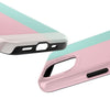 Stylish Tough Phone Case - Pastel Pink and Mint Design