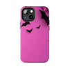 Halloween Bat Pattern Tough Phone Case - Pink Spooky Protection