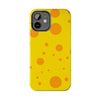 Cheerful Cheese Pattern Tough Phone Case - Vibrant Yellow with Orange Dots