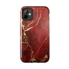 Elegant Red with Gold Veins Tough Phone Case