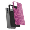 Vibrant Pink Geometric Tough Phone Case - Stylish and Durable Protection