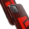 Durable Tough Phone Case - Stylish Red Wood Design for Protection