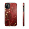 Elegant Red with Gold Veins Tough Phone Case