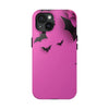 Halloween Bat Pattern Tough Phone Case - Pink Spooky Protection