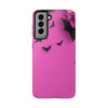 Halloween Bat Pattern Tough Phone Case - Pink Spooky Protection