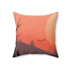 Spooky Sunset Bat Pillow - Decorative Halloween Cushion