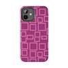 Vibrant Pink Geometric Tough Phone Case - Stylish and Durable Protection