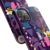 Whimsical Tough Phone Case - Colorful Animal and Floral Design