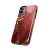 Elegant Red with Gold Veins Tough Phone Case