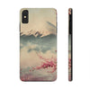 Mountain Blossom Tough Phone Case - Durable Phone Protector with Cherry Blossom and Scenic Design