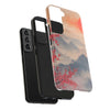 Elegant Cherry Blossom Phone Case - Tough Protection with Scenic Mountain Design