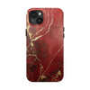 Elegant Red with Gold Veins Tough Phone Case