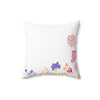 Floral Square Pillow | Soft Spun Polyester Cushion for Cozy Decor