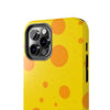 Cheerful Cheese Pattern Tough Phone Case - Vibrant Yellow with Orange Dots