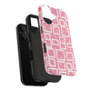 Chic Floral Tough Phone Case - Stylish Pink Frame Design