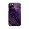 Elegant Purple Marble Tough Phone Case with Gold Accents