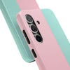 Stylish Tough Phone Case - Pastel Pink and Mint Design