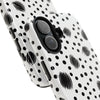 Trendy Tough Phone Case with Black Polka Dots