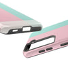 Stylish Tough Phone Case - Pastel Pink and Mint Design