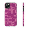 Vibrant Pink Geometric Tough Phone Case - Stylish and Durable Protection