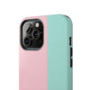 Stylish Tough Phone Case - Pastel Pink and Mint Design