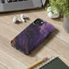 Elegant Purple Marble Tough Phone Case with Gold Accents