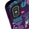 Whimsical Tough Phone Case - Colorful Animal and Floral Design