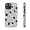 Trendy Tough Phone Case with Black Polka Dots