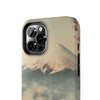 Mountain Blossom Tough Phone Case - Durable Phone Protector with Cherry Blossom and Scenic Design