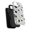 Trendy Tough Phone Case with Black Polka Dots