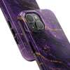 Elegant Purple Marble Tough Phone Case with Gold Accents