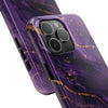 Elegant Purple Marble Tough Phone Case with Gold Accents