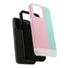 Stylish Tough Phone Case - Pastel Pink and Mint Design