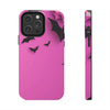 Halloween Bat Pattern Tough Phone Case - Pink Spooky Protection