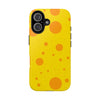 Cheerful Cheese Pattern Tough Phone Case - Vibrant Yellow with Orange Dots