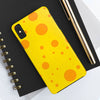 Cheerful Cheese Pattern Tough Phone Case - Vibrant Yellow with Orange Dots