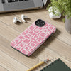 Chic Floral Tough Phone Case - Stylish Pink Frame Design