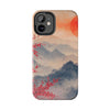 Elegant Cherry Blossom Phone Case - Tough Protection with Scenic Mountain Design