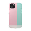 Stylish Tough Phone Case - Pastel Pink and Mint Design