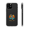 Retro Skeleton Clear Phone Case | Vibrant Design for Trendsetters