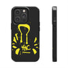 Tough Phone Cases - Durable Protection with Edgy Yellow Design