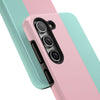 Stylish Tough Phone Case - Pastel Pink and Mint Design