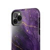 Elegant Purple Marble Tough Phone Case with Gold Accents