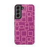 Vibrant Pink Geometric Tough Phone Case - Stylish and Durable Protection