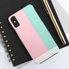 Stylish Tough Phone Case - Pastel Pink and Mint Design