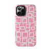 Chic Floral Tough Phone Case - Stylish Pink Frame Design