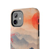 Elegant Cherry Blossom Phone Case - Tough Protection with Scenic Mountain Design