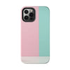 Stylish Tough Phone Case - Pastel Pink and Mint Design